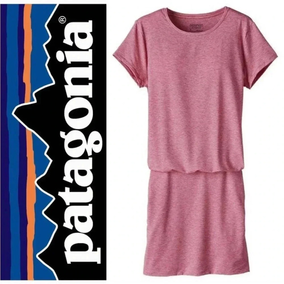PATAGONIA Glorya Ruched sides T Shirt Dress XSMALL - Picture 1 of 4